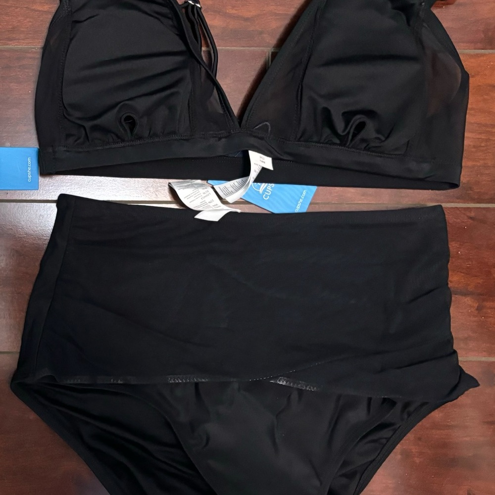 CUPSHE Black Bikini Set